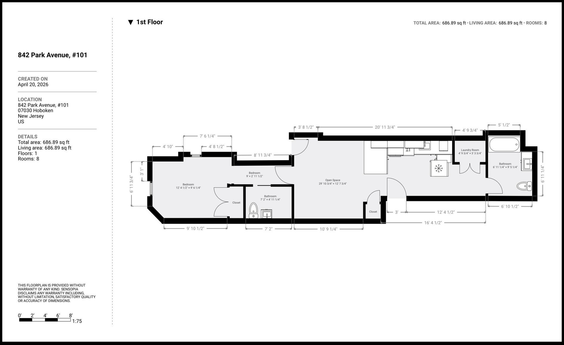 842 PARK AVE, #102, Hoboken, NJ 07030