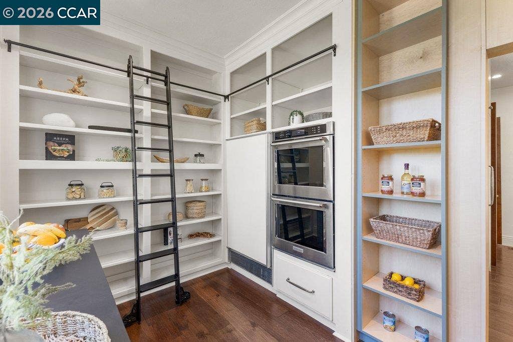 2 ovens, sub zero refrigerator and lots of storage