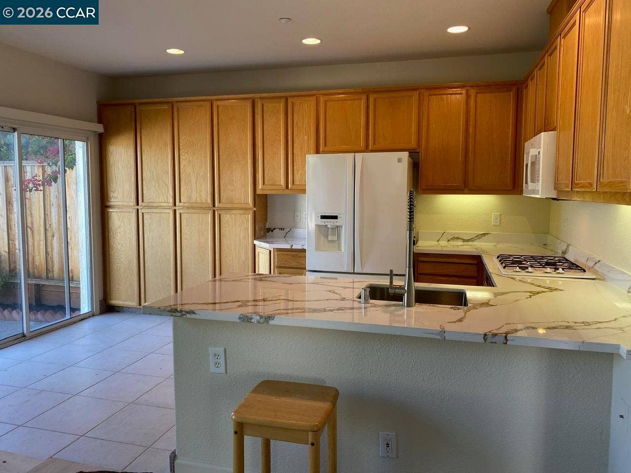 informal dining area and storage