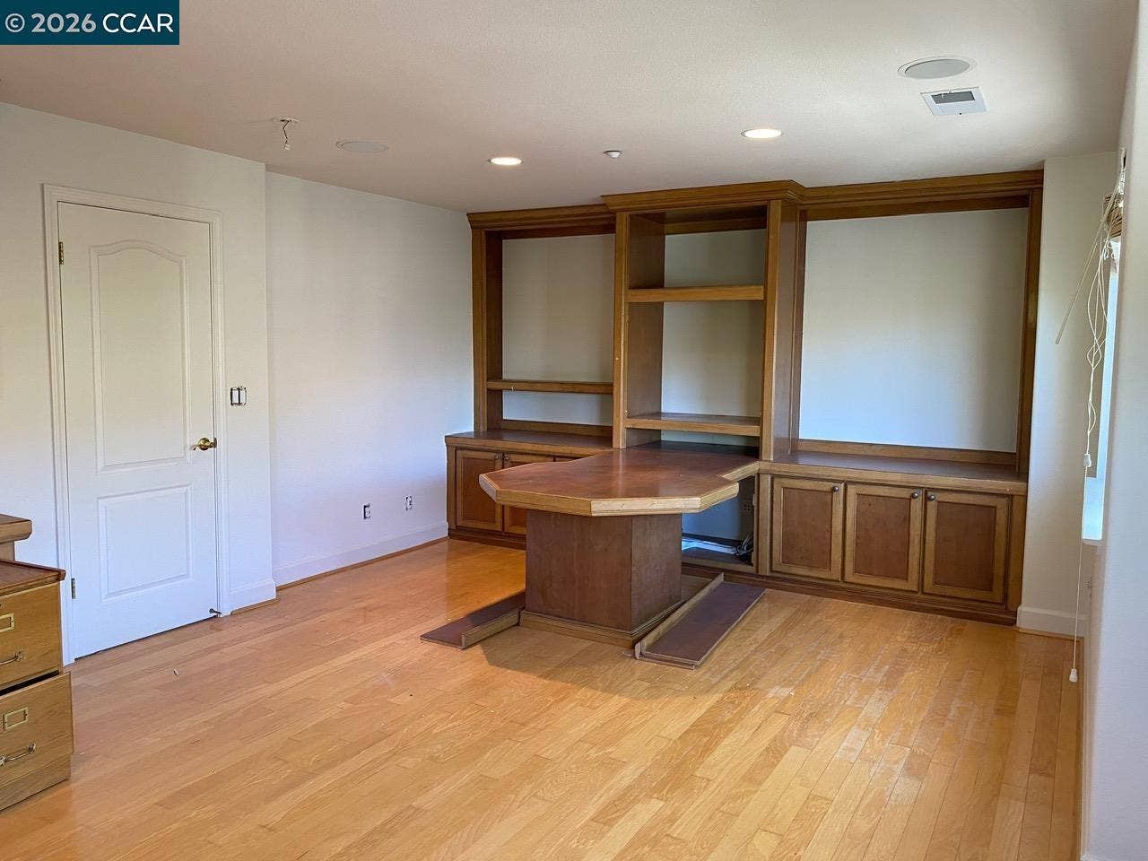 Partners' desk and bookcase