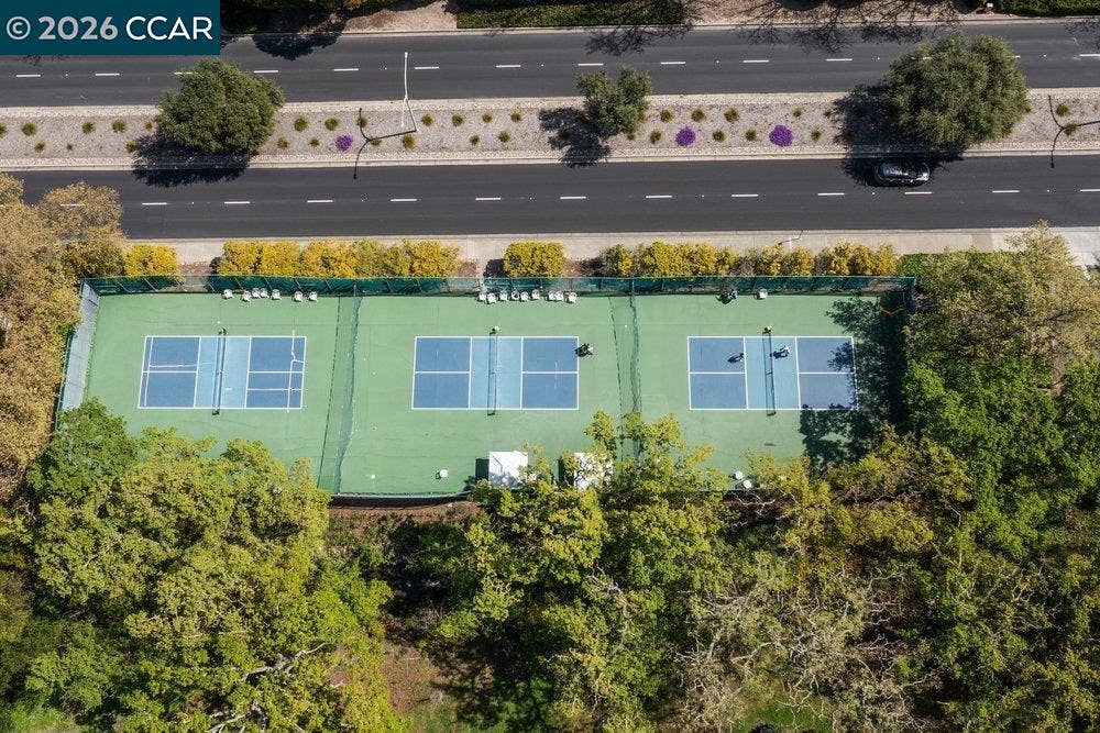 Overhead of Rossmoor Pickleball courts