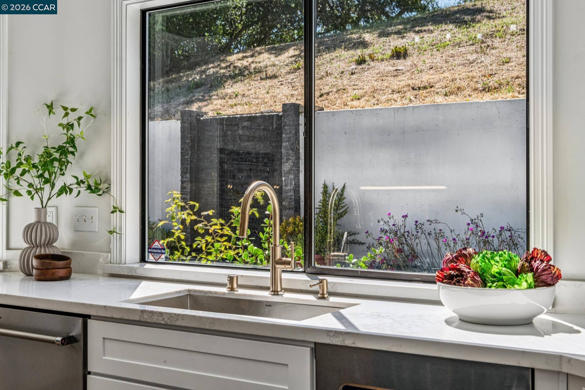 Kitchen View to Backyard