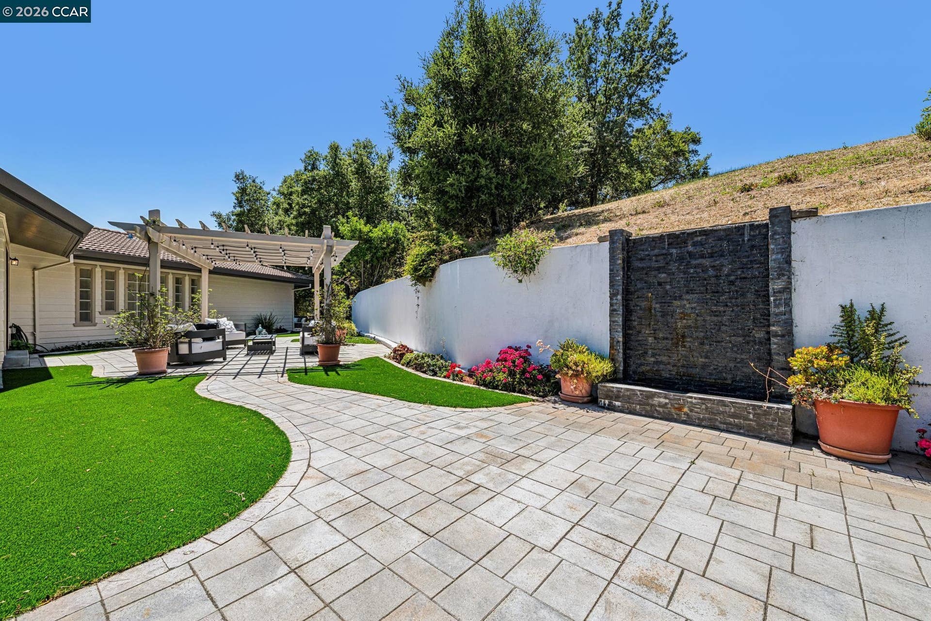 Backyard with Fountain