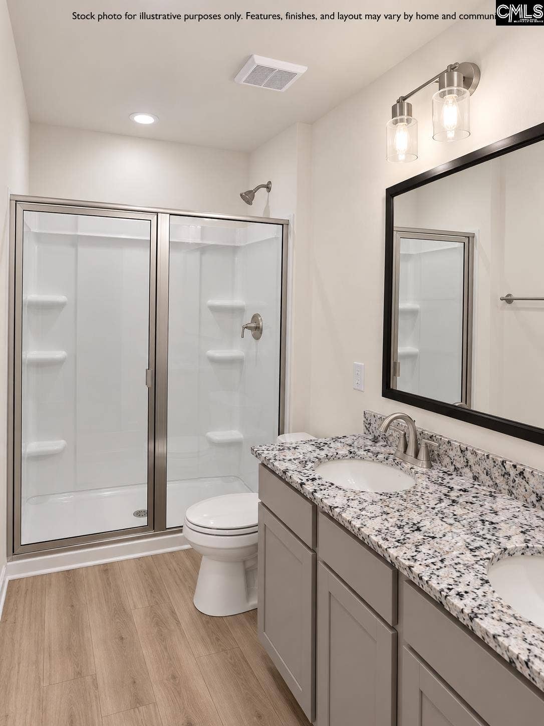 Photo is a rendering of installed collection bathroom will look like.