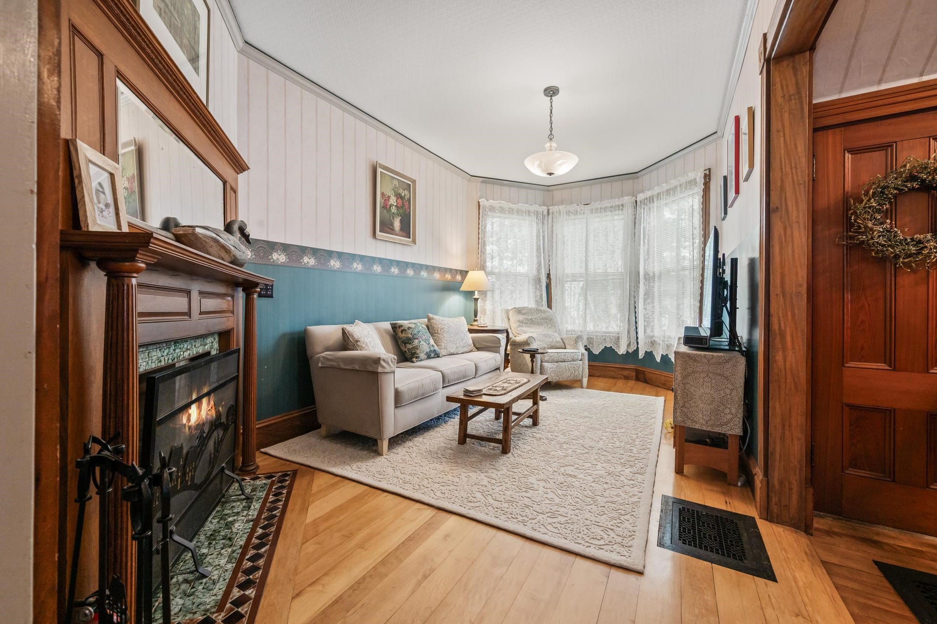 Cozy Fireplaced TV Room