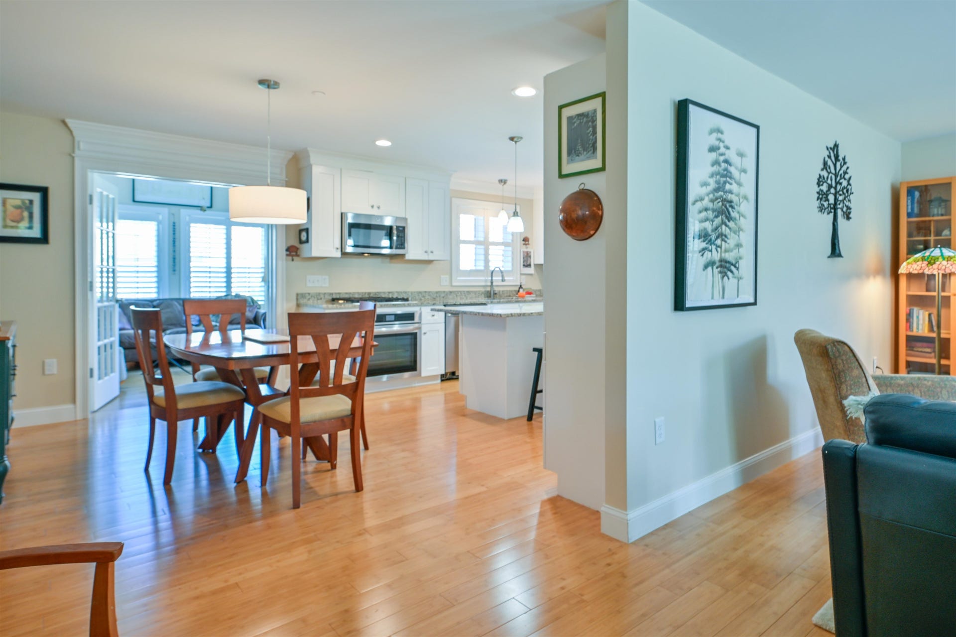 The dining area is open to everything