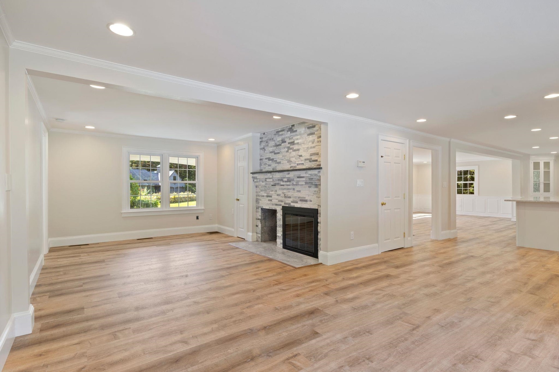 Family Room Wood Fireplace